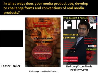 Teaser Trailer Redrum3X.com Movie Poster Redrum3X.com Movie Publicity Cover 