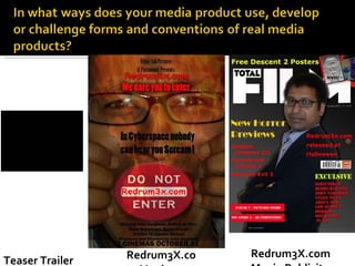 Teaser Trailer Redrum3X.com Movie Poster Redrum3X.com Movie Publicity Cover 