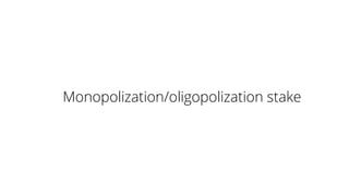 Monopolization/oligopolization stake
 