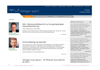 16   Quelle: Stadt Solingen 2010/11.   © TICC | Prof. Dr. Jörn von Lucke | 2012-03
 