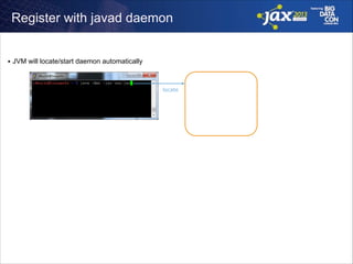 Register with javad daemon

■

JVM will locate/start daemon automatically

locate

 