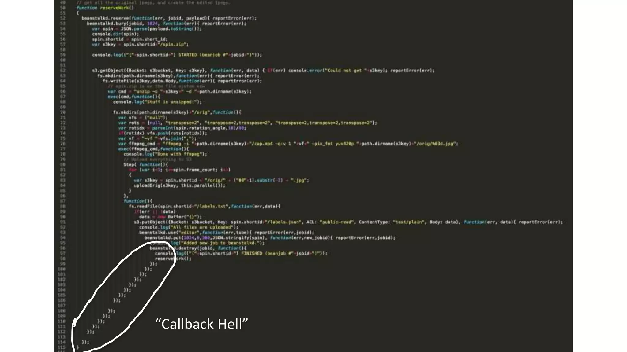 “Callback	
  Hell”	
  
 