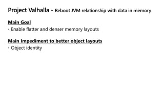 Project Valhalla - Reboot JVM relationship with data in memory
 