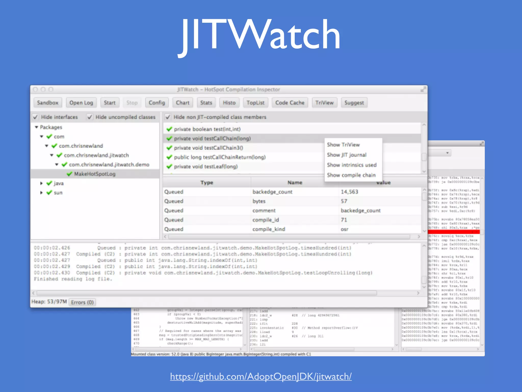 JITWatch
https://github.com/AdoptOpenJDK/jitwatch/
 