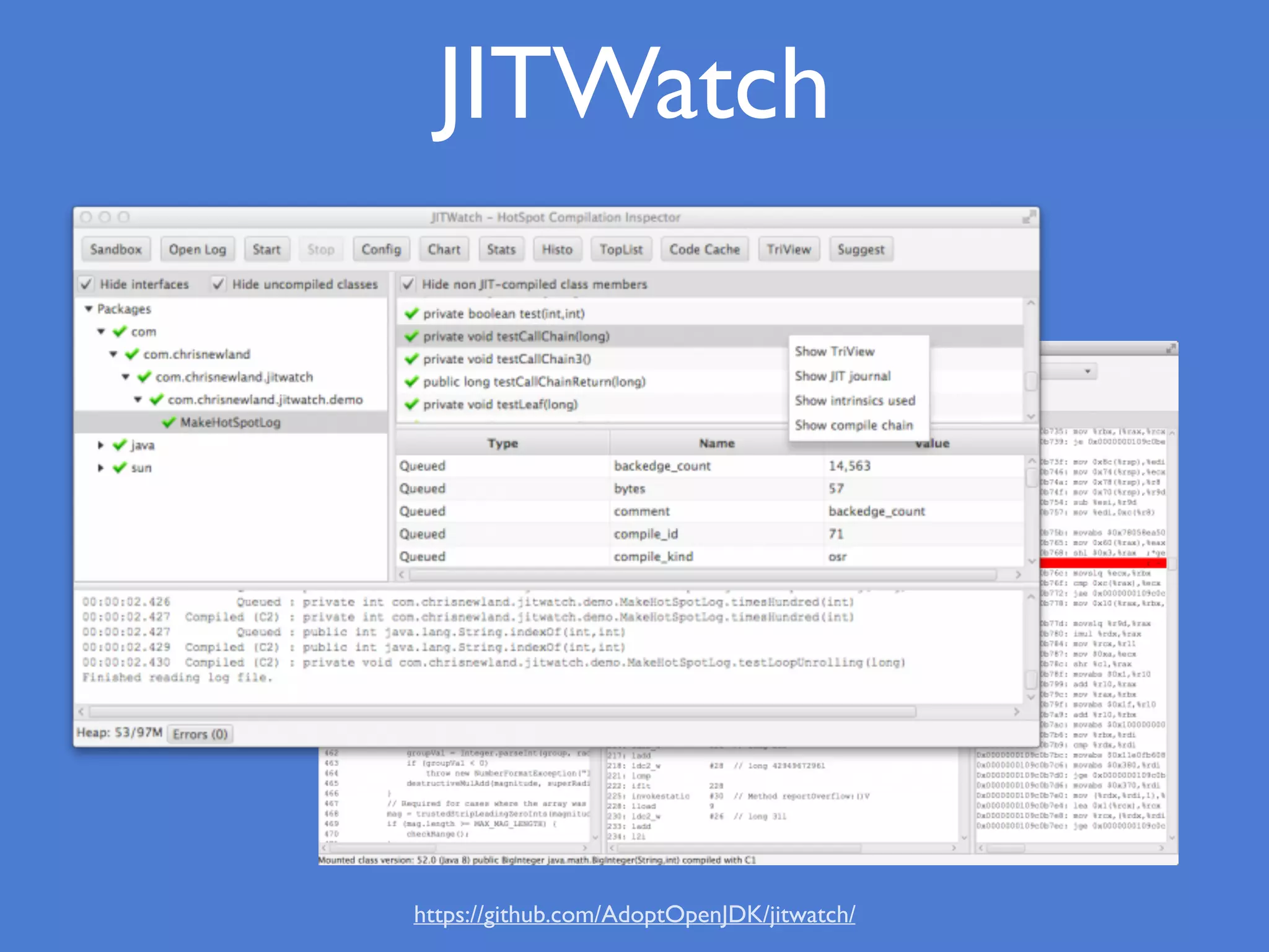 JITWatch
https://github.com/AdoptOpenJDK/jitwatch/
 