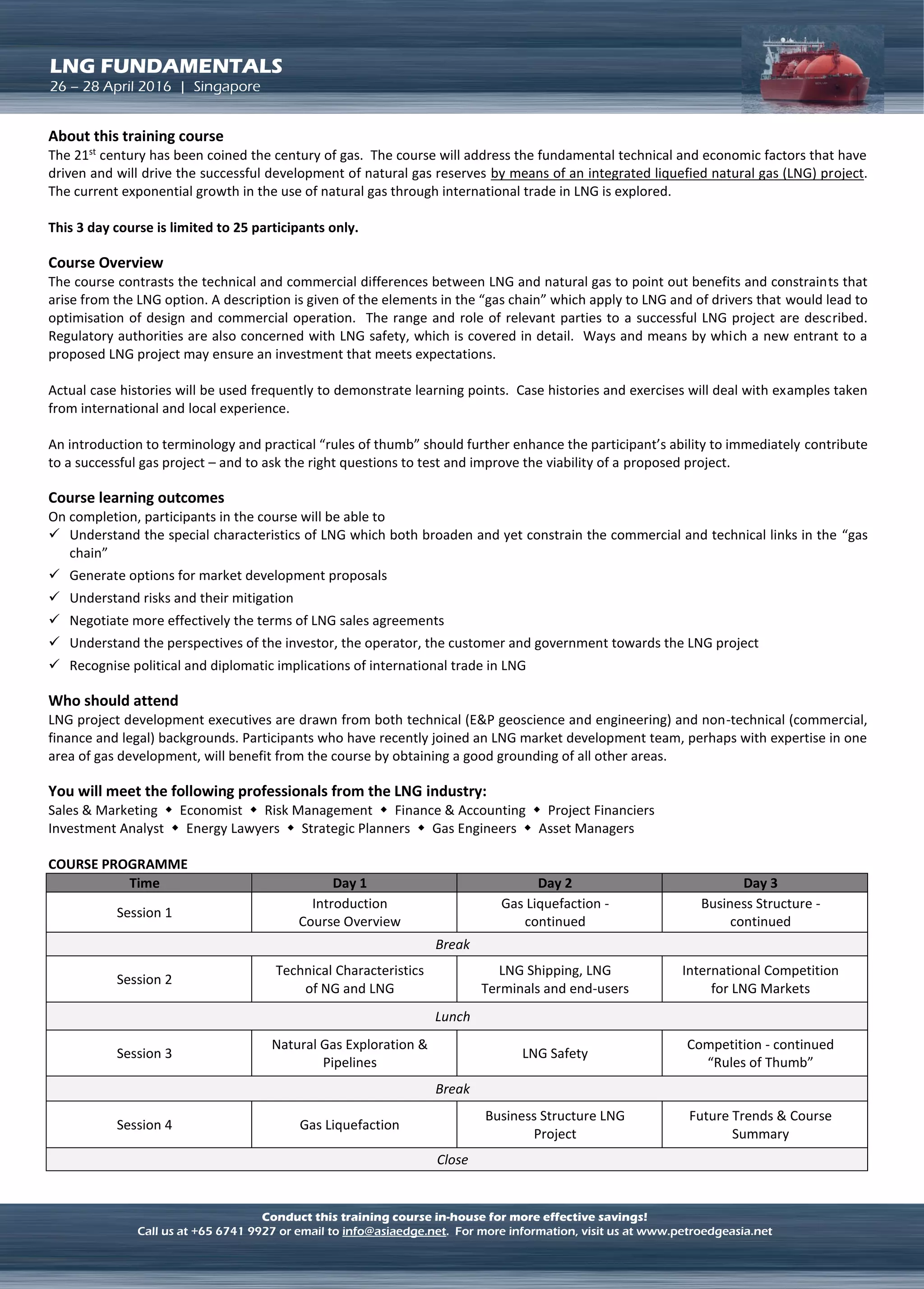 Lng Course PD190 LNG Fundamentals | PDF
