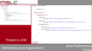 Java Performance
Tuning
Monitoring Java Applications
Thread in JVM
 