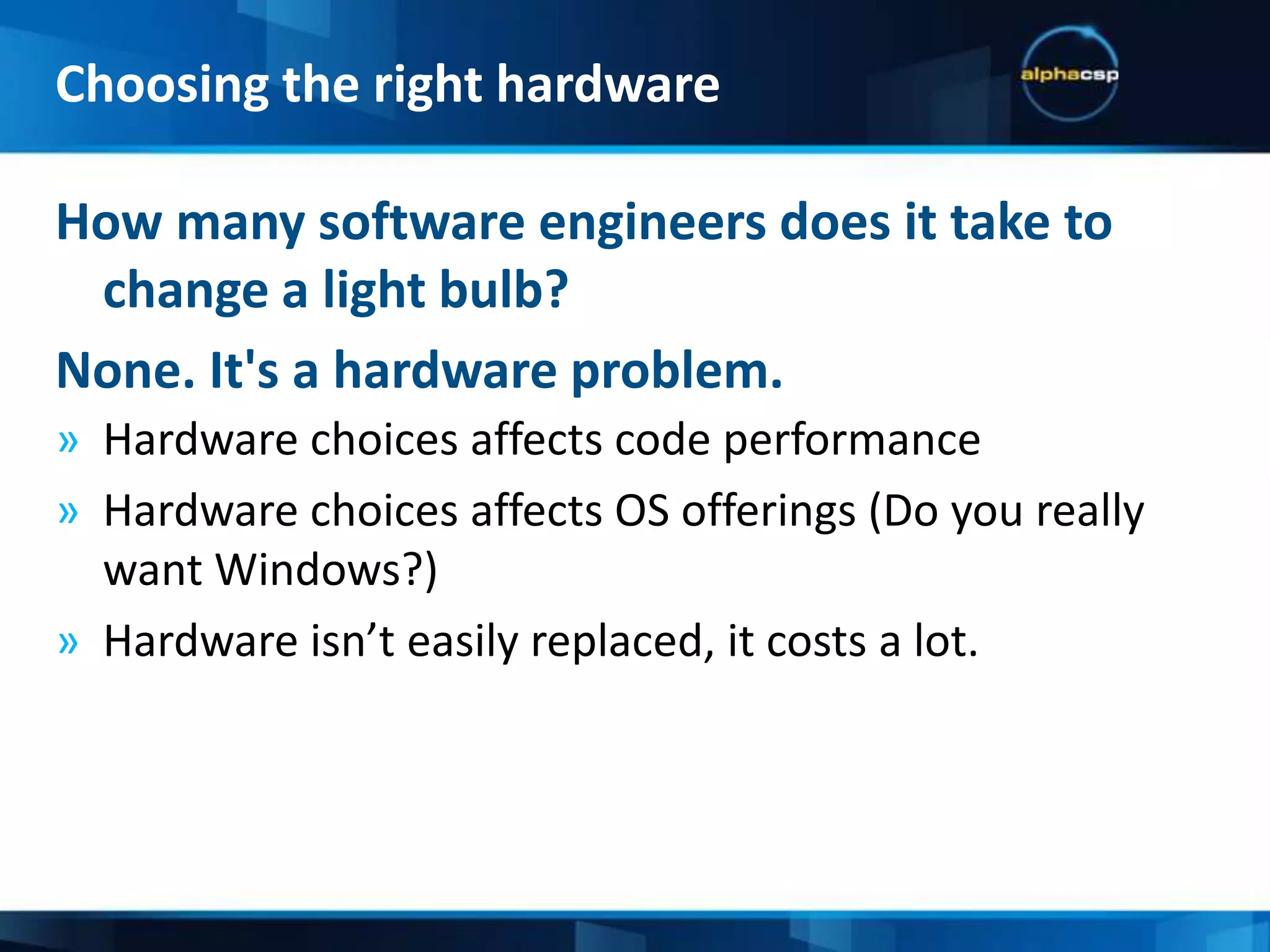 The IDI Test CaseChoosing the right hardwareGarbage CollectorsJVM TuningAgendaJVM Tuning