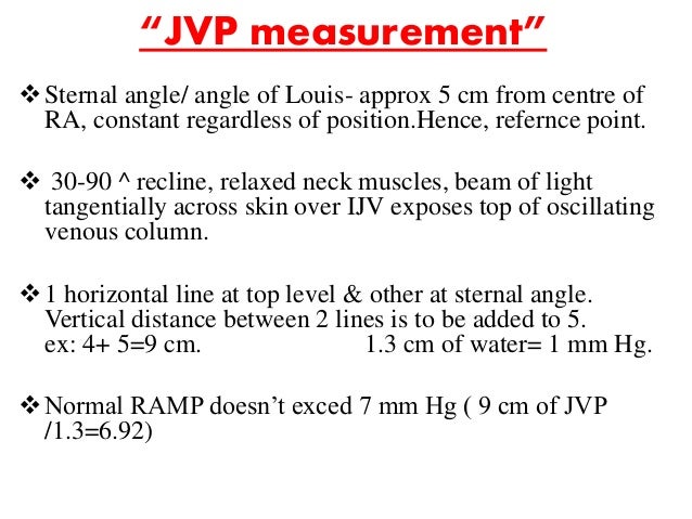 Jugular Venous Pressure Normal Values
