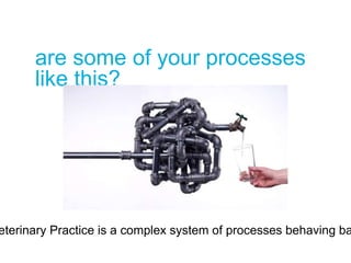 are some of your processes
like this?
eterinary Practice is a complex system of processes behaving ba
 