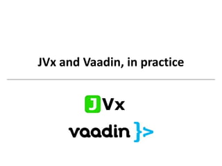 JVx and Vaadin, in practice
 