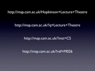 http://map.cam.ac.uk/Hopkinson+Lecture+Theatre
http://map.cam.ac.uk/?q=Lecture+Theatre
http://map.cam.ac.uk/?ref=M026
http://map.cam.ac.uk/?inst=CS
 