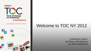 TOC Welcome Session Slides