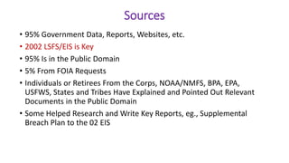 Sources
• 95% Government Data, Reports, Websites, etc.
• 2002 LSFS/EIS is Key
• 95% Is in the Public Domain
• 5% From FOIA...