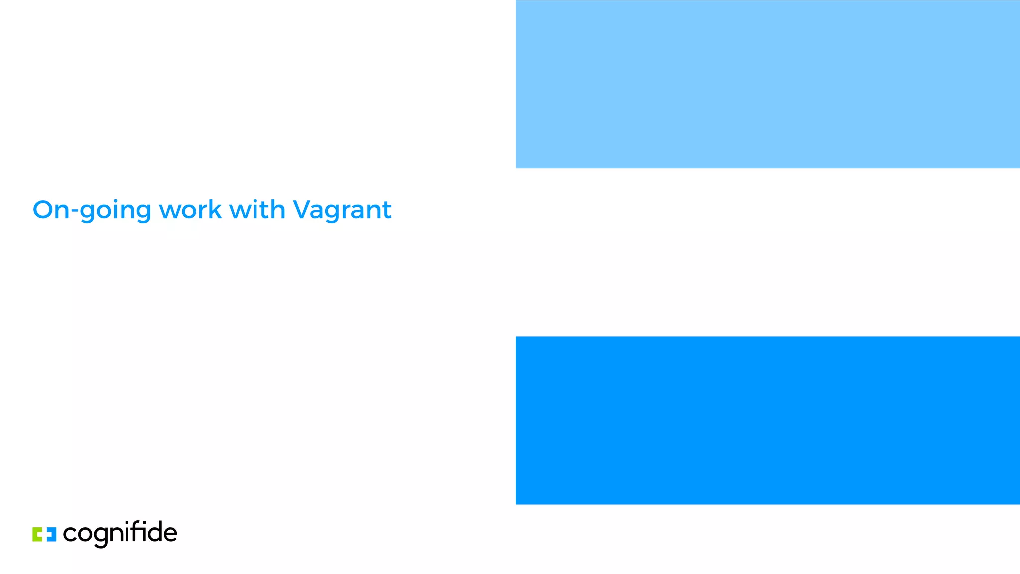 On-going work with Vagrant
 