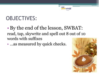 Swbat Lesson Objectives Jw day 4 (unit 4) | PPTX