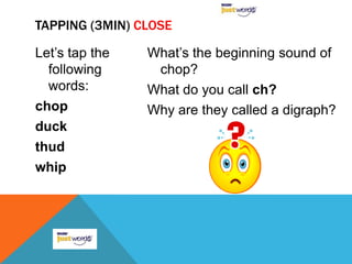 Which row is the letter g in?I DO: (3min) CLOSE