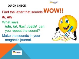 Quick, easy definitionSentence to help you understandPicture to help you rememberThese three things are what we will use to help us remember any word that we will study!3 FANTASTIC THINGS YOU JUST DID  …