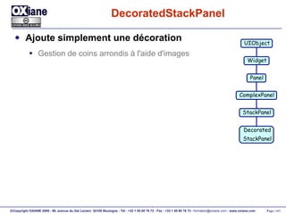 DecoratedStackPanel Ajoute simplement une décoration Gestion de coins arrondis à l'aide d'images UIObject Widget Panel ComplexPanel StackPanel Decorated StackPanel 