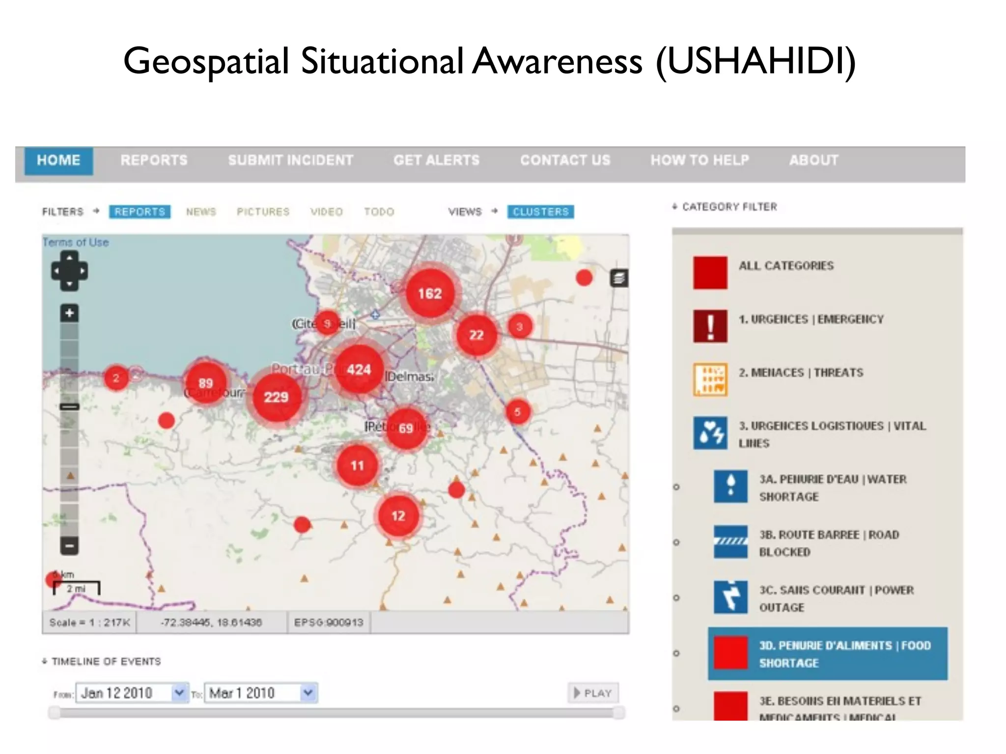 Geospatial Situational Awareness (USHAHIDI)
 