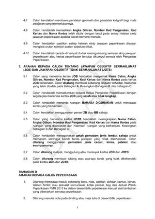 Jadual Waktu Peperiksaan pmr 2013 calon biasa(1)