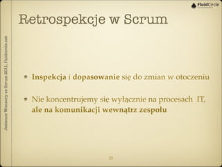 Retrospekcje w Scrum
Jesienne Wieczory ze Scrum 2011, fluidcircle.net




                                                ...