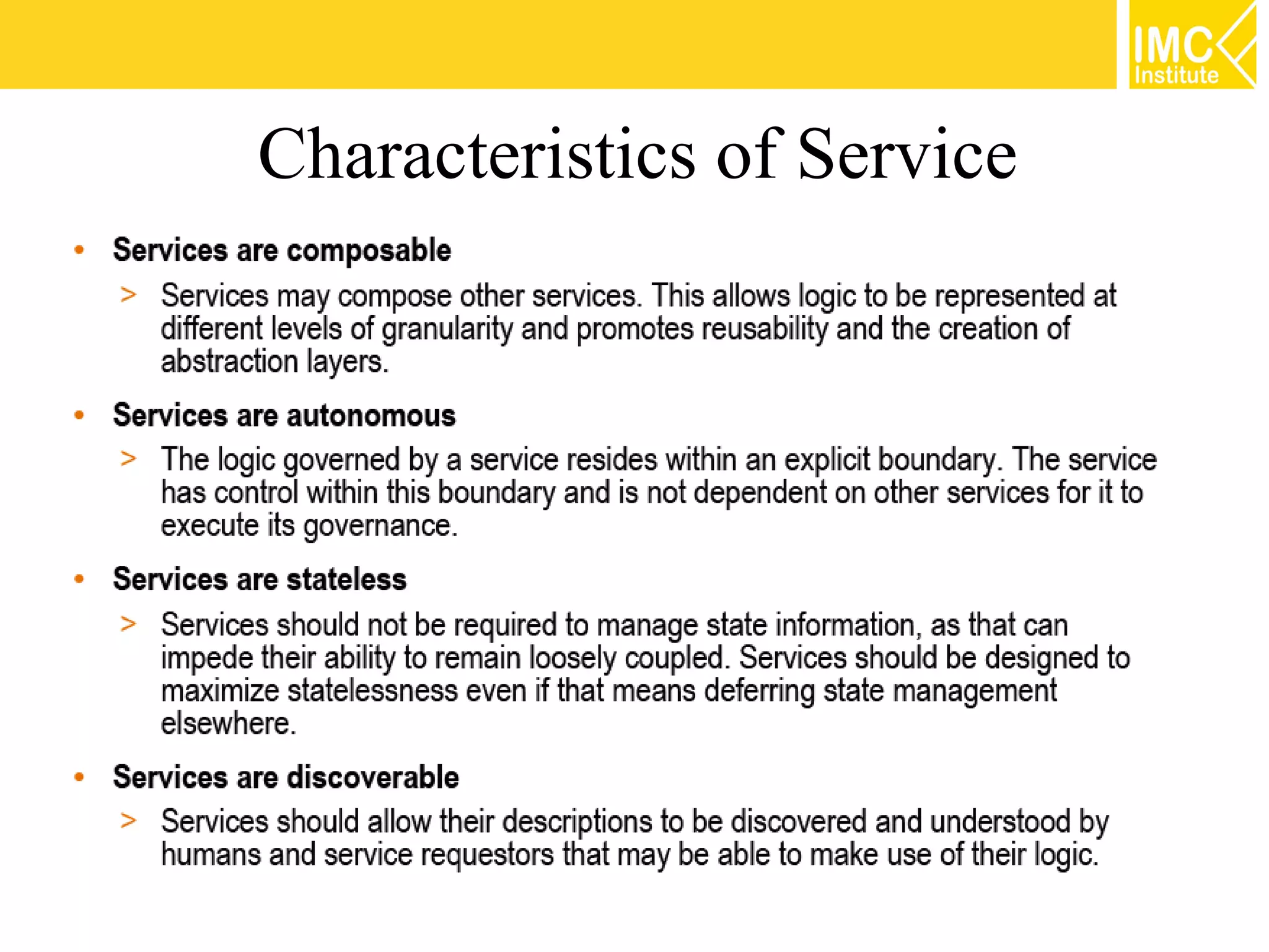 Characteristics of Service