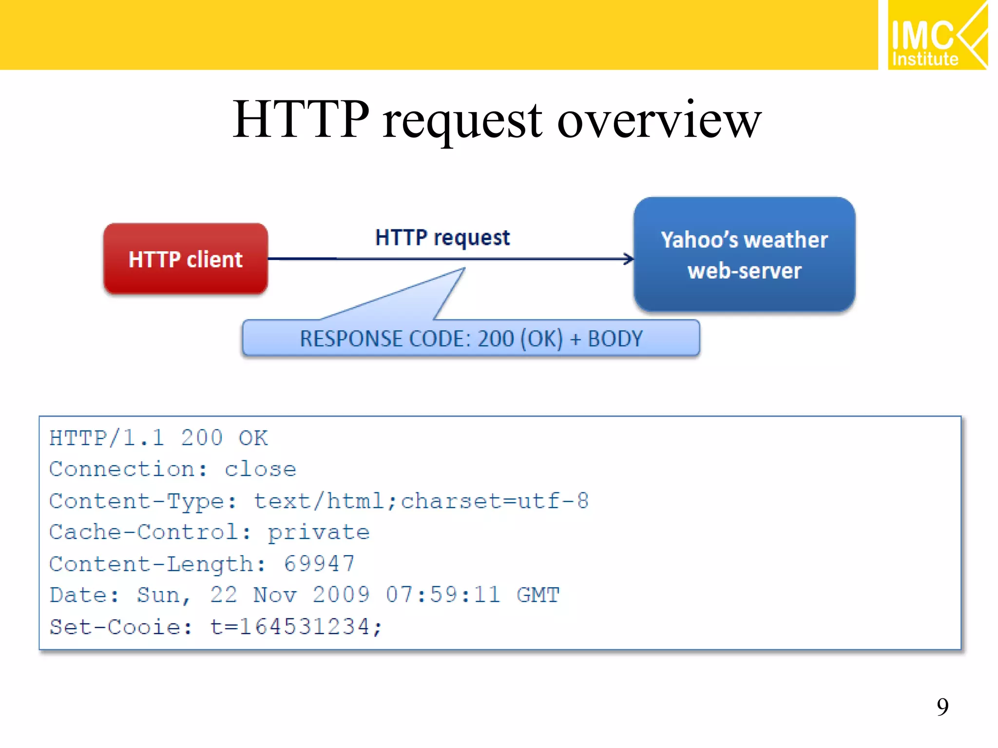 HTTP request overview




                        9
 