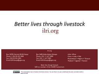 Opportunities for public-private investment in animal health in developing countries 