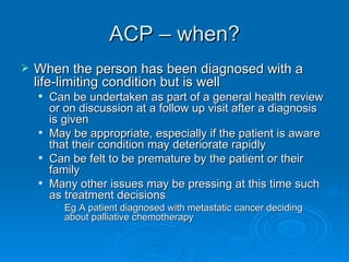 Advance/Anticipatory Care Planning~Communication Skills and Challenges ...