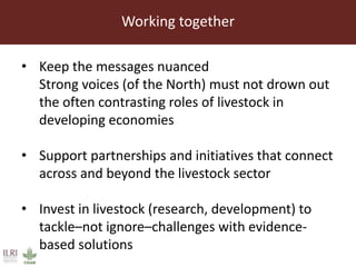 Livestock and resilient future food systems: Developing countries and global perspectives