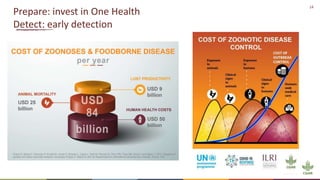 The One Health research-for-development agenda: Enhance holistic health of people, animals and environment