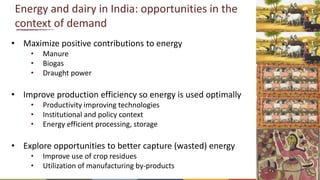 Energy and dairy in India: Opportunities in the context of demand