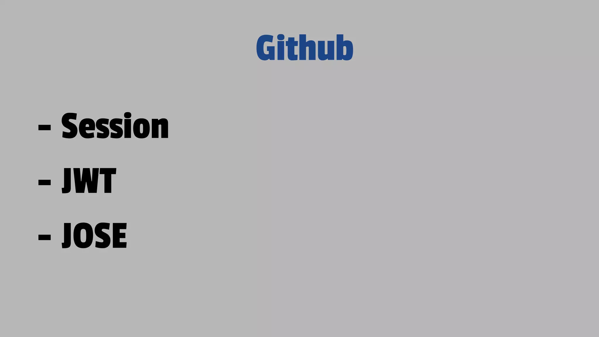 Github - Session - JWT - JOSE 