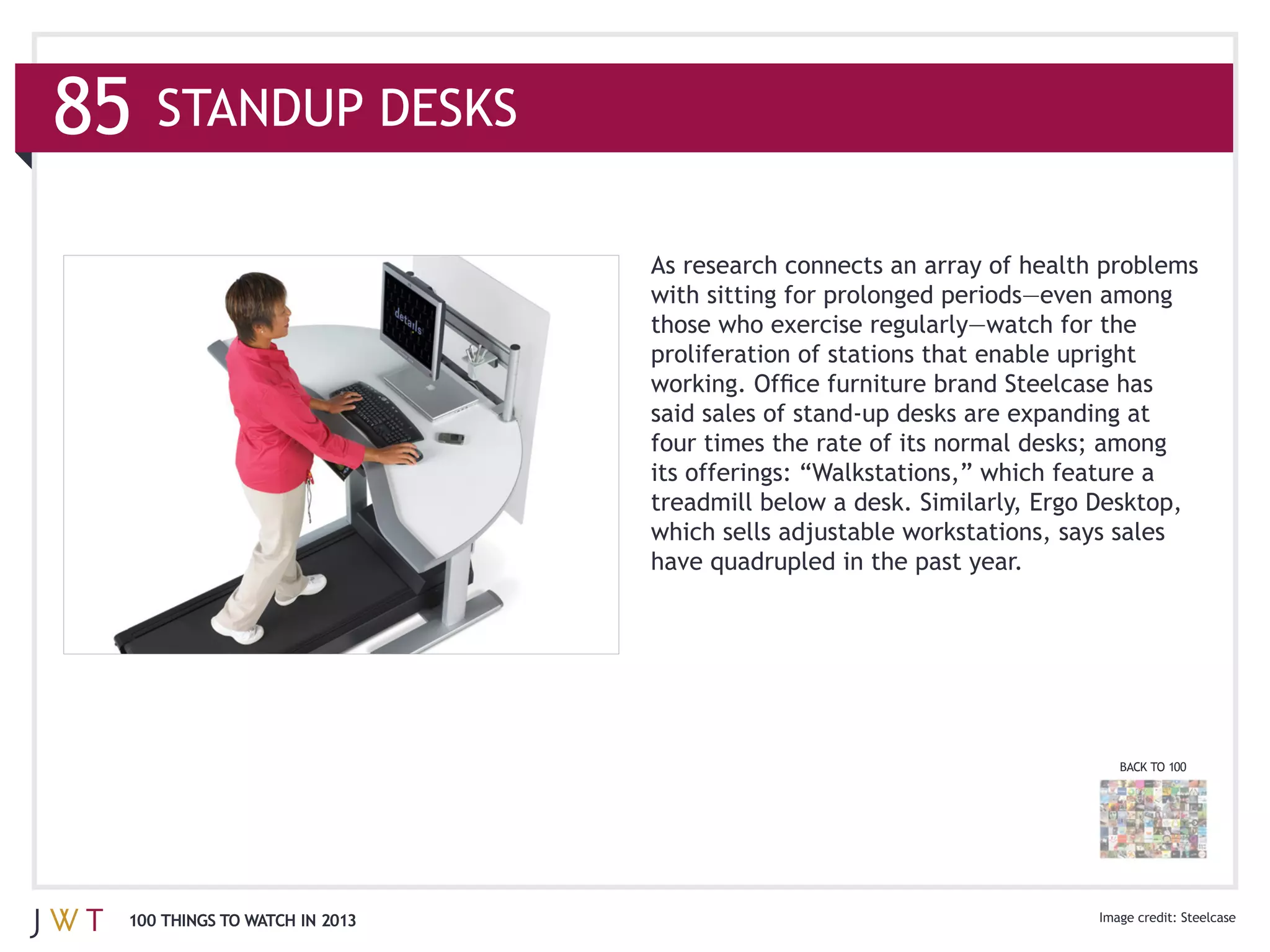 BACK TO 100




100 THINGS TO WATCH IN 2013             Steelcase
 