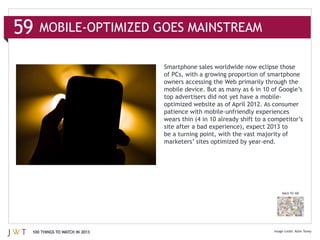 BACK TO 100




100 THINGS TO WATCH IN 2013           Kolin Toney
 