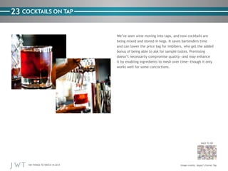 23 COCKTAILS ON TAP

BACK TO 100

100 THINGS TO WATCH IN 2014

 