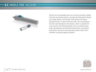 64 NEEDLE-FREE VACCINES

BACK TO 100

100 THINGS TO WATCH IN 2014

PharmaJet

 