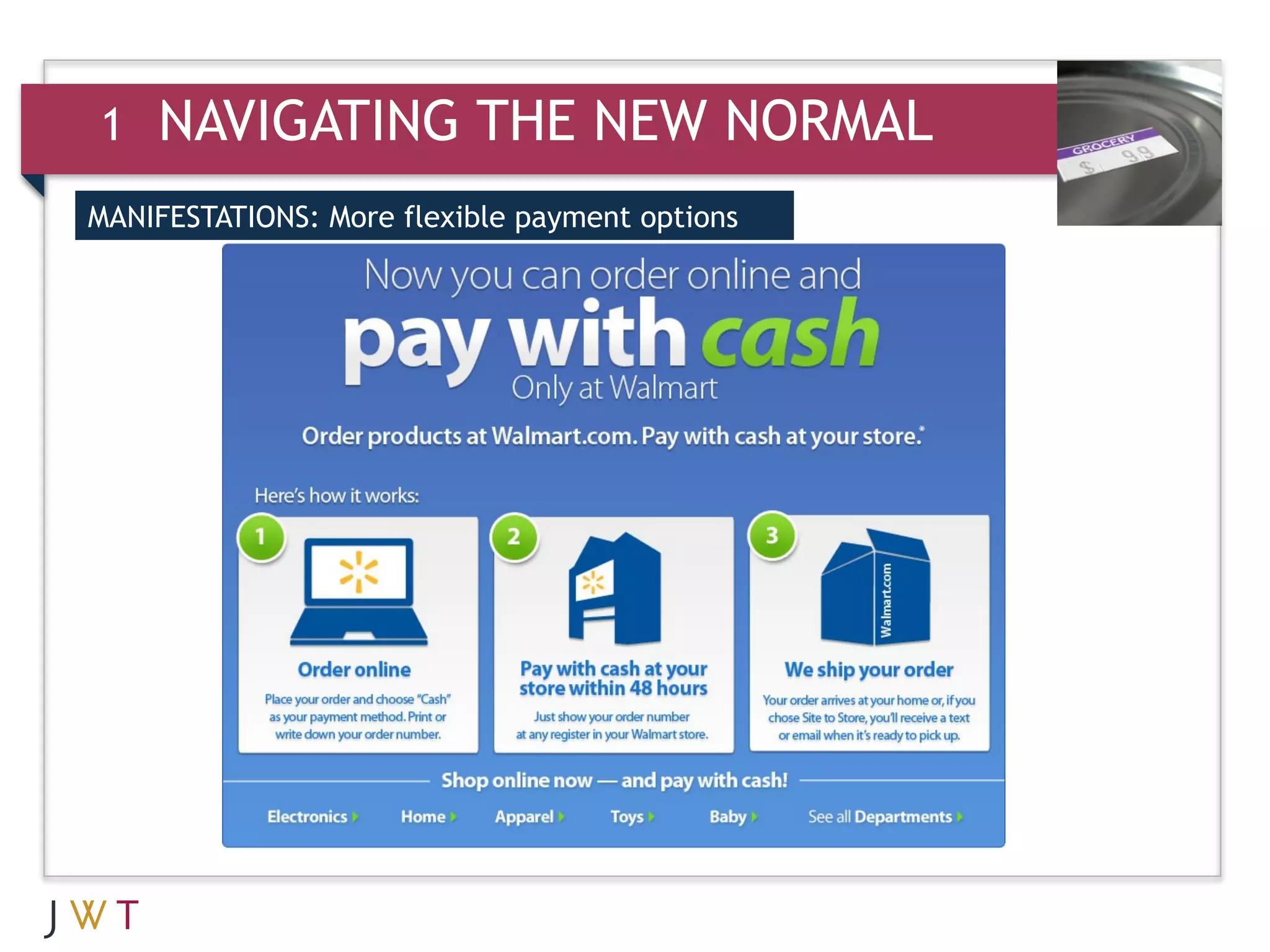 1   AVIGATING THE NEW NORMAL
    NAVIGATING THE NEW NORMAL
MANIFESTATIONS: More payment options
MANIFESTATIONS: More flexible payment options


3    GENERATION GO
 