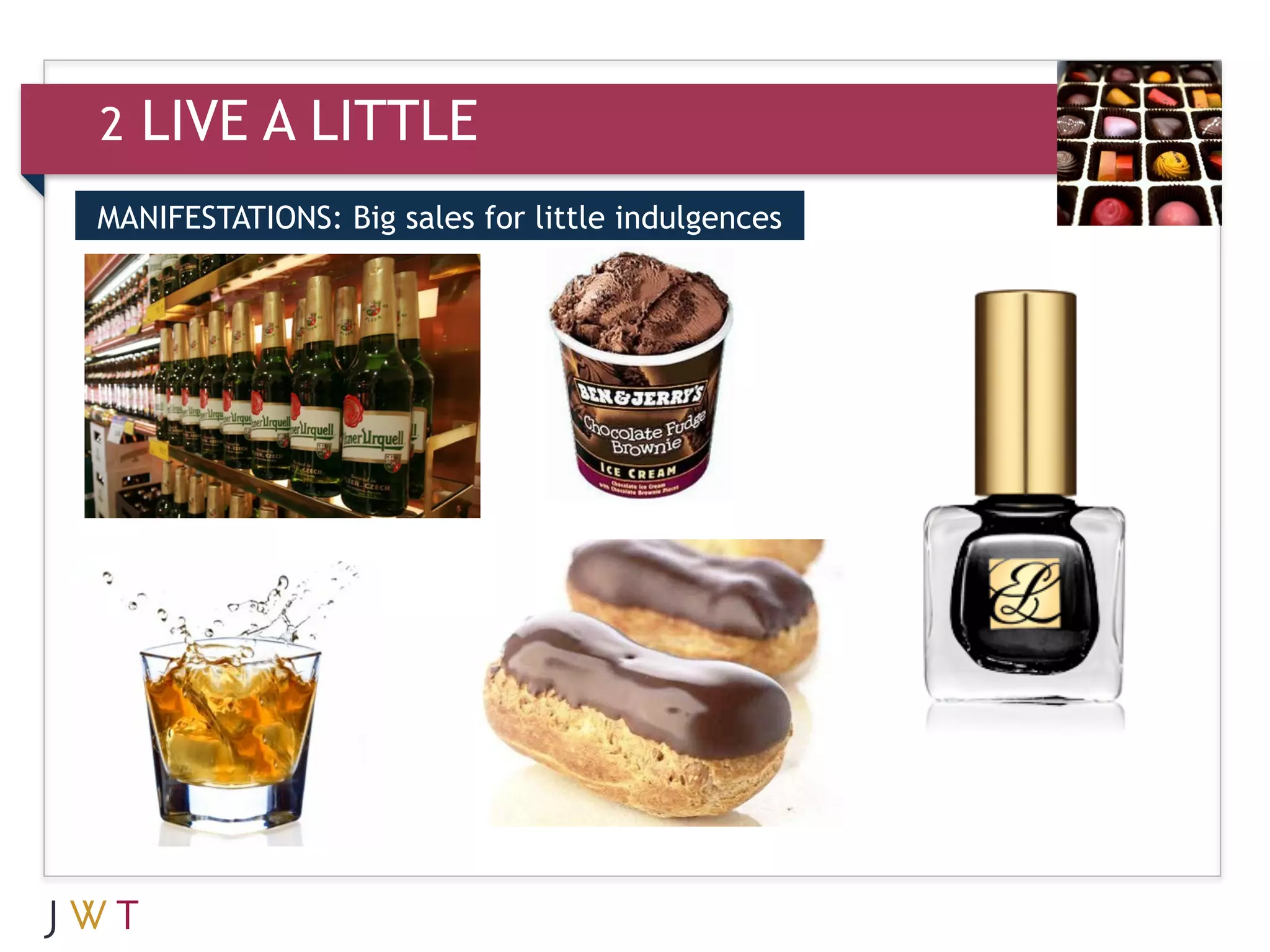 2   LIVE A LITTLE
MANIFESTATIONS: Big sales for little indulgences

3
 