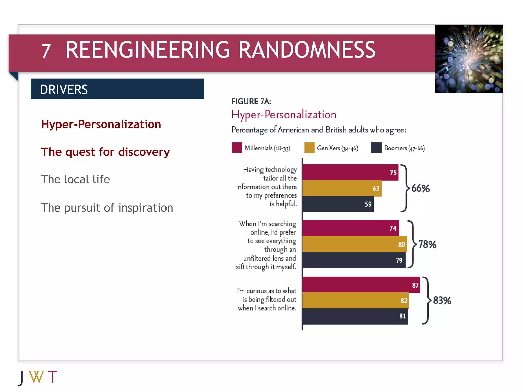 7   REENGINEERING RANDOMNESS
DRIVERS


3 GENERATION
Hyper-Personalization
                             GO
The quest for discovery

The local life

The pursuit of inspiration
 