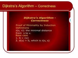 Dijkstra’s Algorithm – Correctness
 