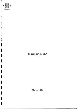 Stephen King, JWT Planning Guide, March 1974