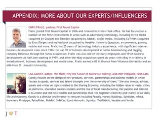 APPENDIX: MORE ABOUT OUR EXPERTS/INFLUENCERS
 
