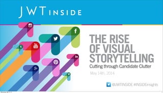 THE RISE
OF VISUAL
STORYTELLING
May 14th, 2014
Cutting through Candidate Clutter
@JWTINSIDE #INSIDEinsights
1Wednesday, May 14, 14
 