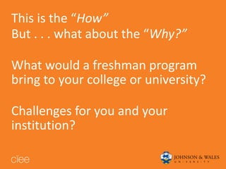 Expanding the Freshman Experience | PPT