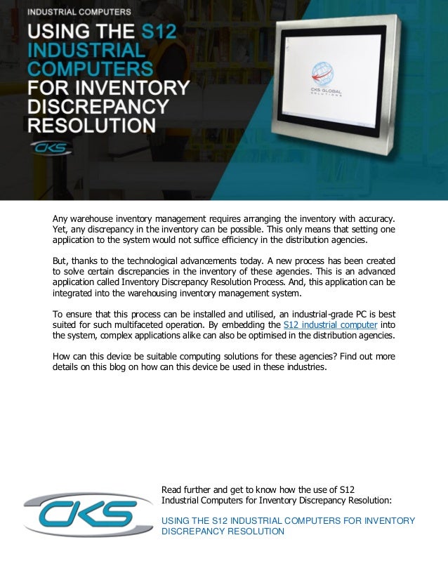 using the s12 industrial computers for inventory discrepancy resoluti