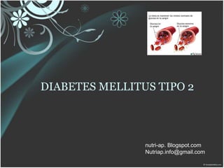 DIABETES MELLITUS TIPO 2
nutri-ap. Blogspot.com
Nutriap.info@gmail.com
 