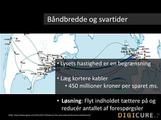 73
Båndbredde og svartider
Kilde: http://www.igvita.com/2012/07/19/latency-the-new-web-performance-bottleneck/
• Lysets ha...