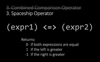3. Spaceship Operator
3. Combined Comparison Operator
 